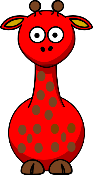 Red Giraffe With 16 Dots Clip Art At Clker Com Vector - Red Giraffe Cartoon (318x597)