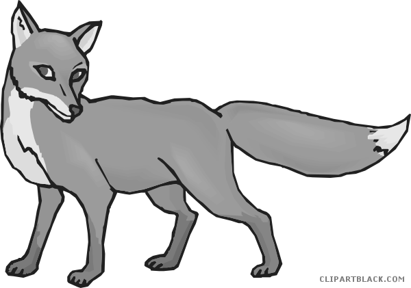 Fox Animal Free Black White Clipart Images Clipartblack - Food Chain Of The Forest (600x421)