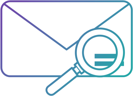 Envelope Mail With Magnifying Glass - Sign (550x550)