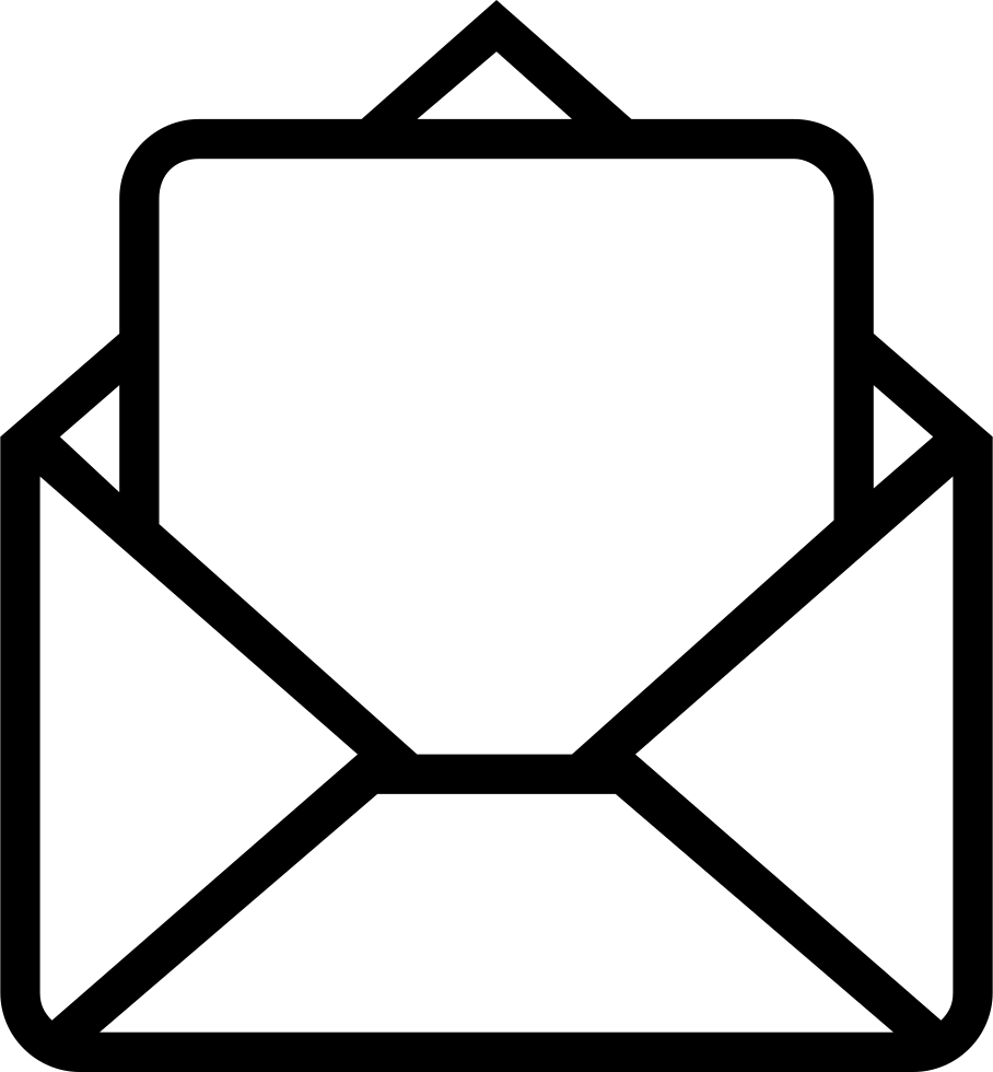 Mail Envelope Opened Outlined Interface Symbol Comments - Icon Surat Png (908x980)