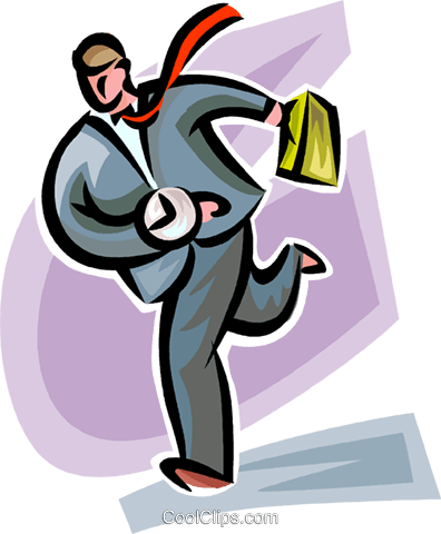 Businessman Running Late Royalty Free Vector Clip Art - Illustration (396x480)