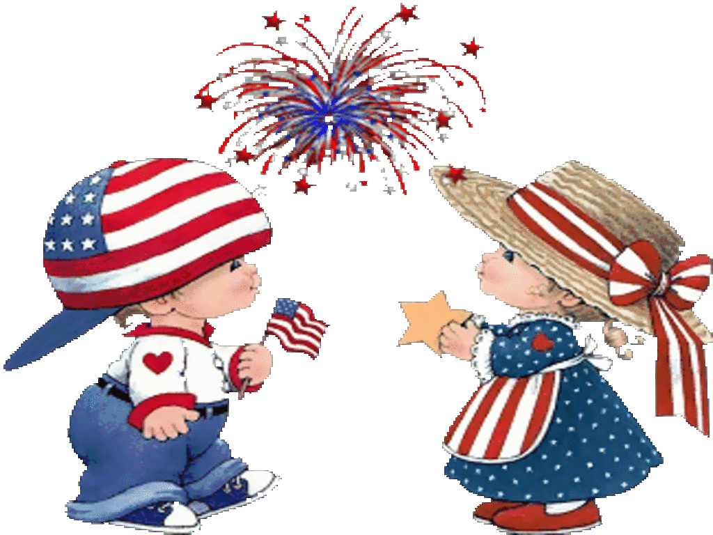 Of July Kids Parade Clipart - God Bless You Animation (1024x768)