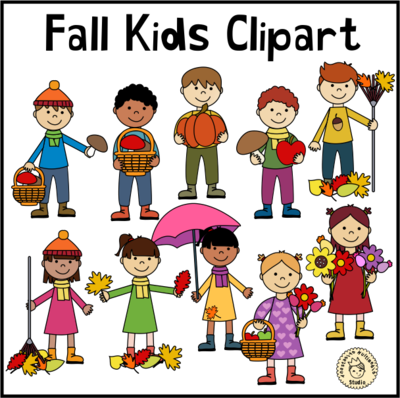 Fall Kids Clipart - Cartoon (400x398)
