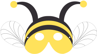 Bumble Bee Mask - Bumble Bee Mask Template (349x349)