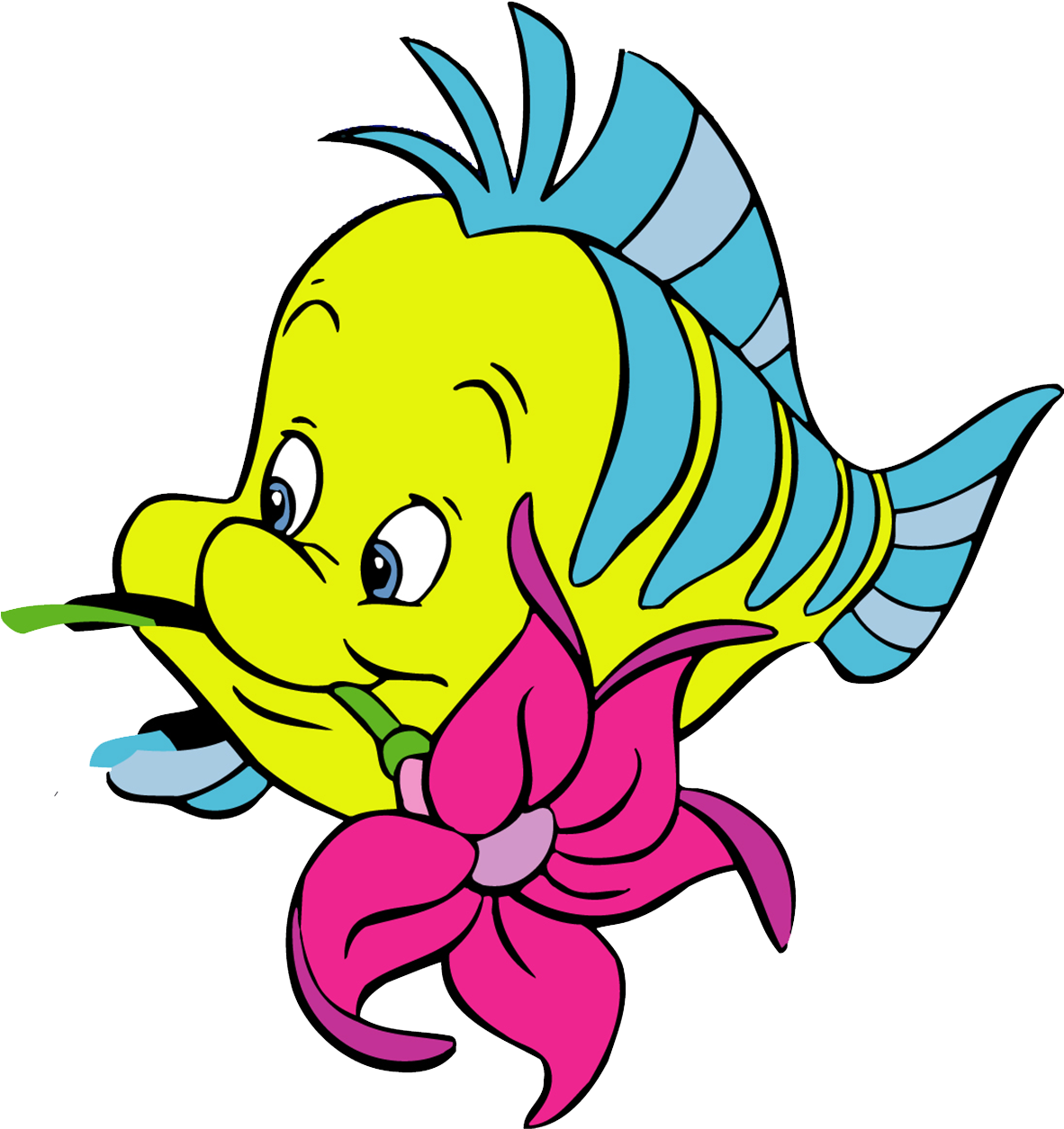 Flounder Fish Cartoon Clip Art - Personagem Da Pequena Sereia (1181x1318)