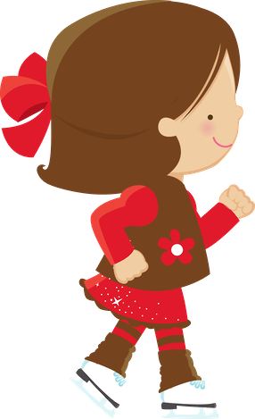 Winter Little Girl Ice Skater Clip Art - Niña Minus (286x469)
