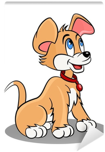An Illustration Of Cute Cartoon Dog Wall Mural • Pixers® - Illustration (400x400)