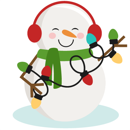 Snowman With Christmas Lights Svg Cutting Files For - Holiday Lights Clip Art (432x432)
