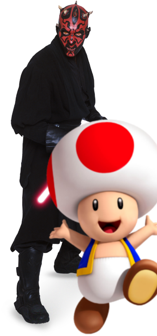 Darth Maul And Toad By Bubbyparker - Toad Super Mario Bros (328x700)