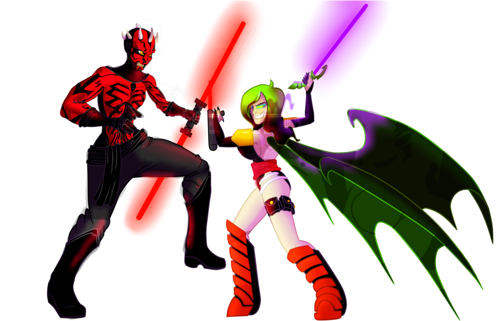 Amzy Vs Darth Maul By Chaosaholic - Cartoon (1024x640)
