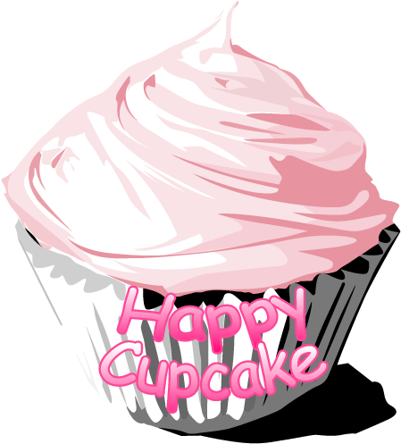 Happy Cupcakes - Pink Cupcake Shower Curtain (500x500)