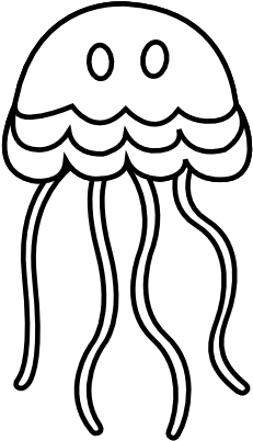Jellyfish Black White Line - Jellyfish Black In White (444x444)