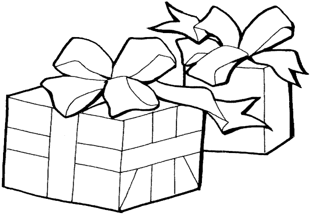 Picture Of Presents - Presents Coloring Pages (613x423)