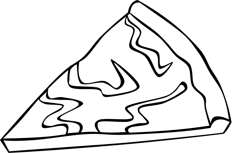Cheese Clip Art 18, Buy Clip Art - Pizza Slice Clip Art Black And White (958x634)
