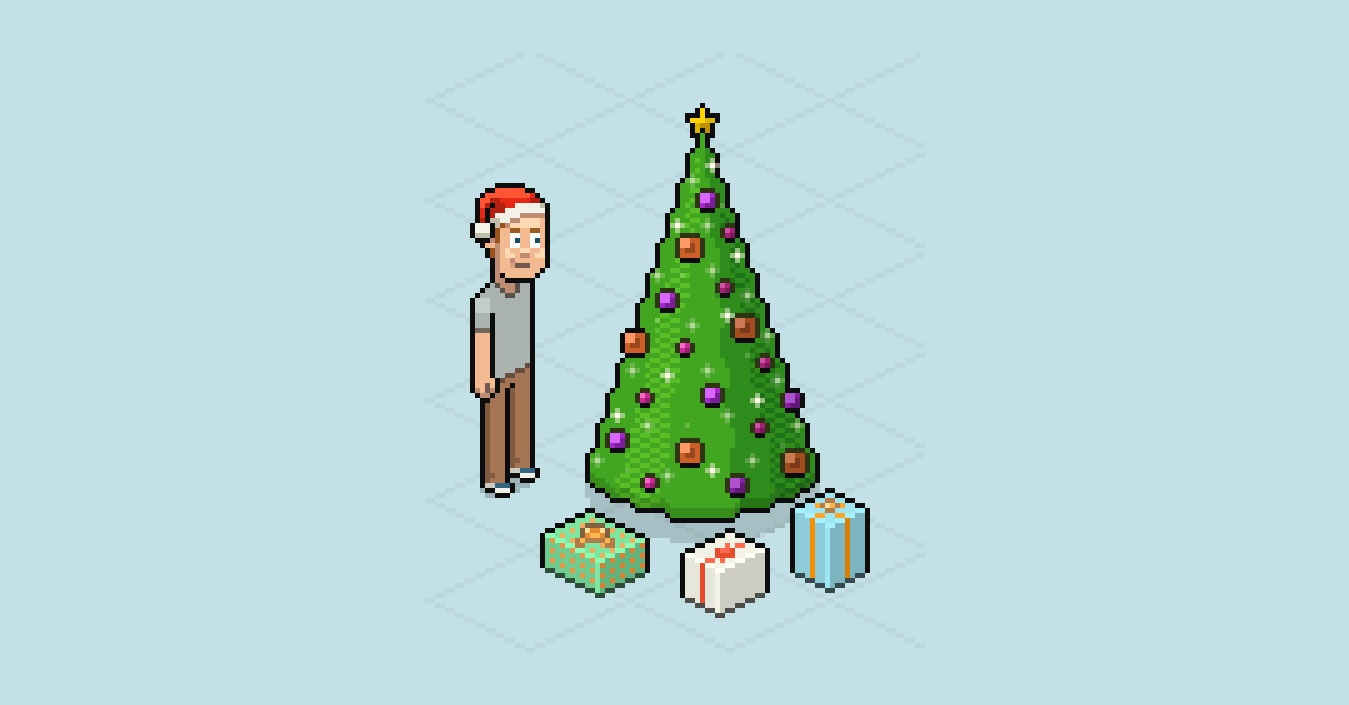 How To Create And Animate A Pixel Christmas Tree Free - Chistmas Tree Pixel Png (1349x705)
