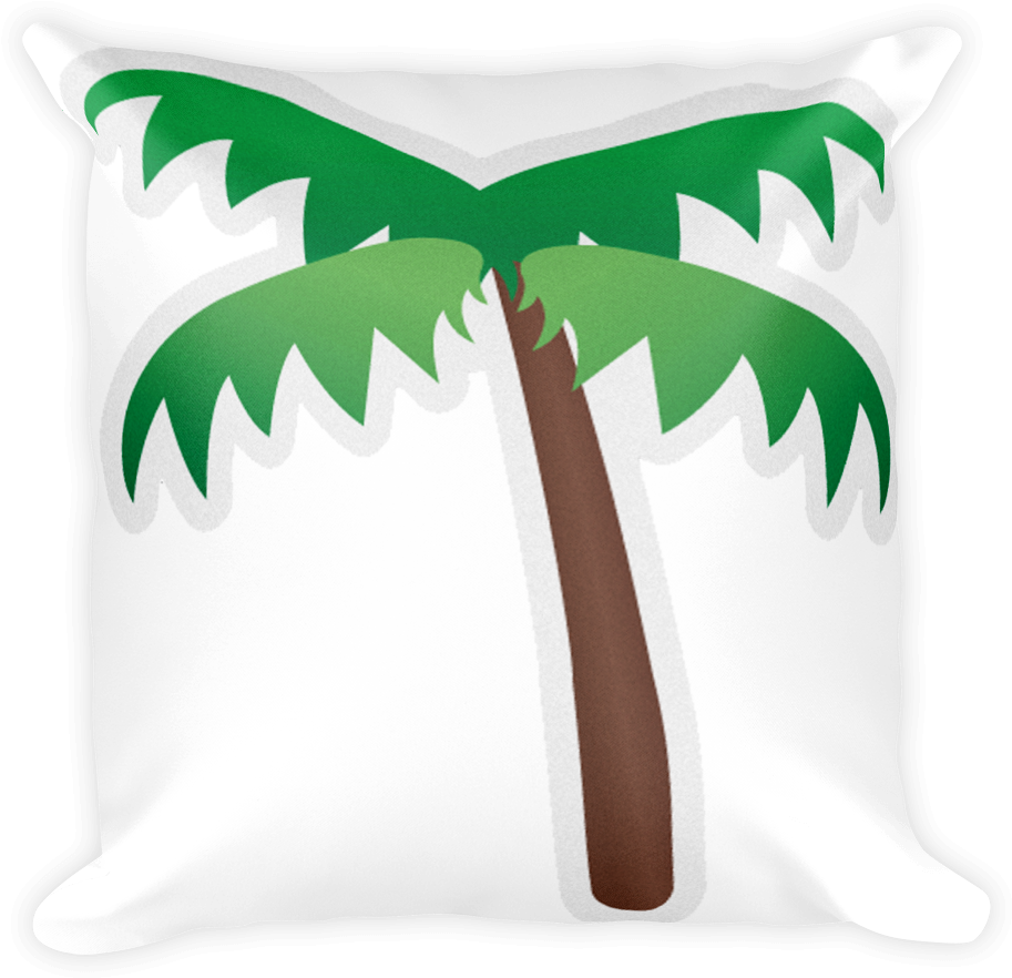 Emoji Pillow - Palm Tree - Palme Emoji (1000x1000)