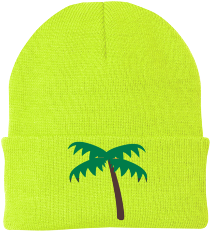 Palm Tree Emoji Cp90 Port Authority Knit Cap - Palm Tree Emoji Cp86 Port & Co. Five Panel Twill (480x480)