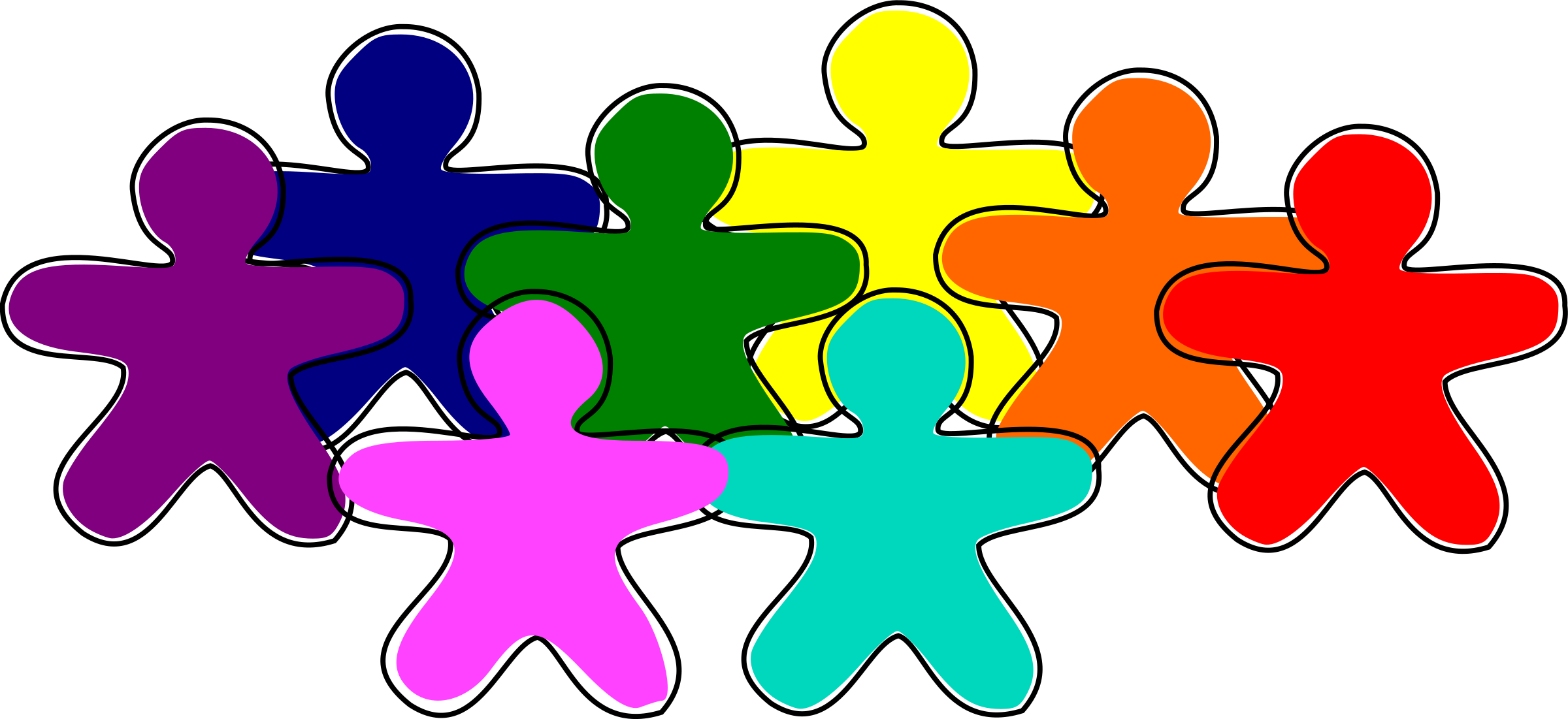 Clipart - Rainbow Gingerbread (2400x1101)