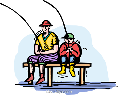 Fisherman Clipart Father Fishing - Cast A Fishing Line (867x700)