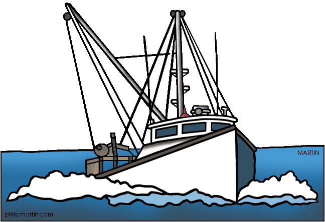 Fishing Boat Clipart Fisherman - Fishing Trawler Clipart (648x444)