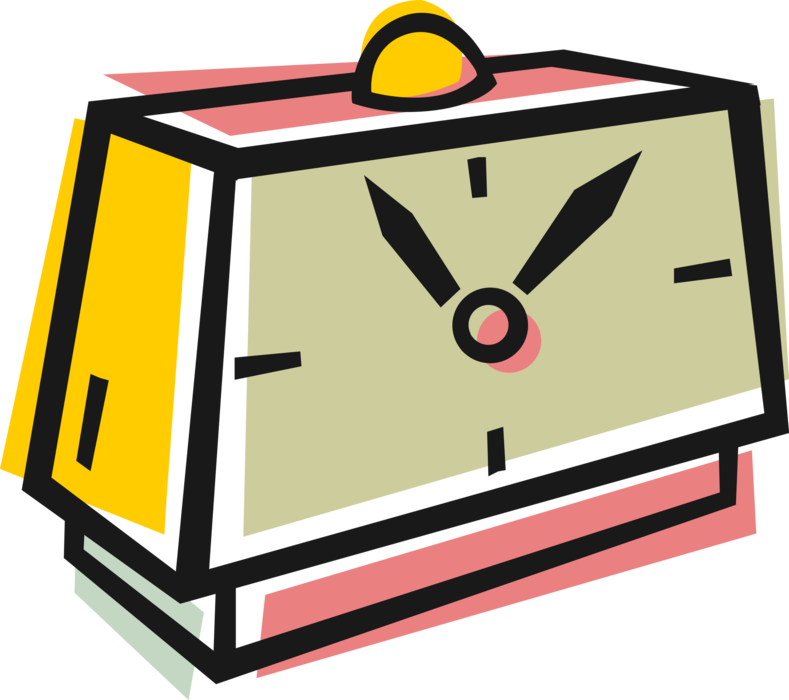 Vector Illustration Of Alarm Clock Displays Time And - Vector Illustration Of Alarm Clock Displays Time And (789x700)