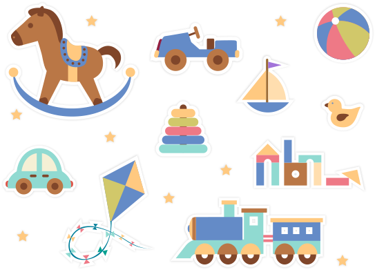Clipart Boy Toys Vector Retro Wood Free And Png The - Toys Illustrations Free (1200x628)