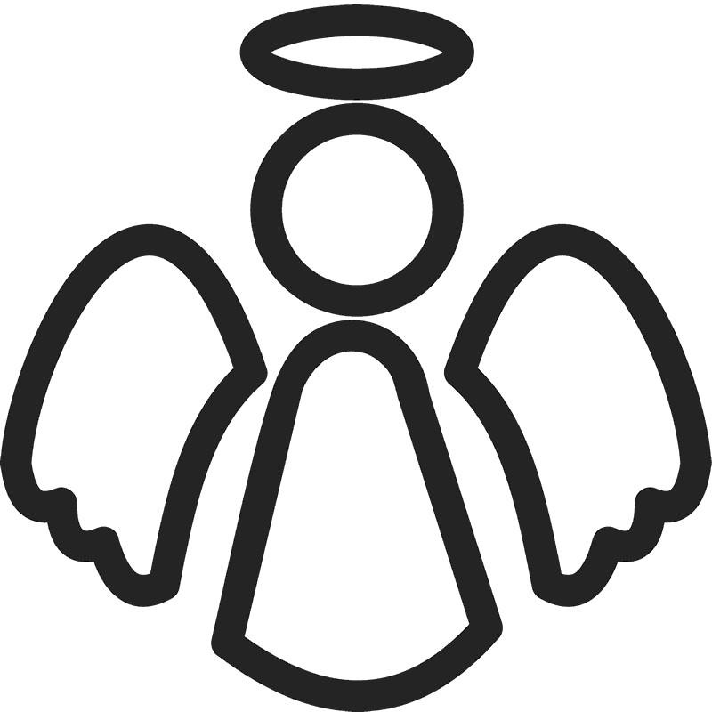 Angel Outline Rubber Stamp - Outline Of Angel (800x800)