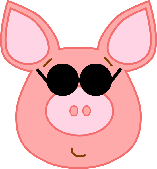 Clipart - Pig Roundcartoon - Pig Ear Clipart (552x595)