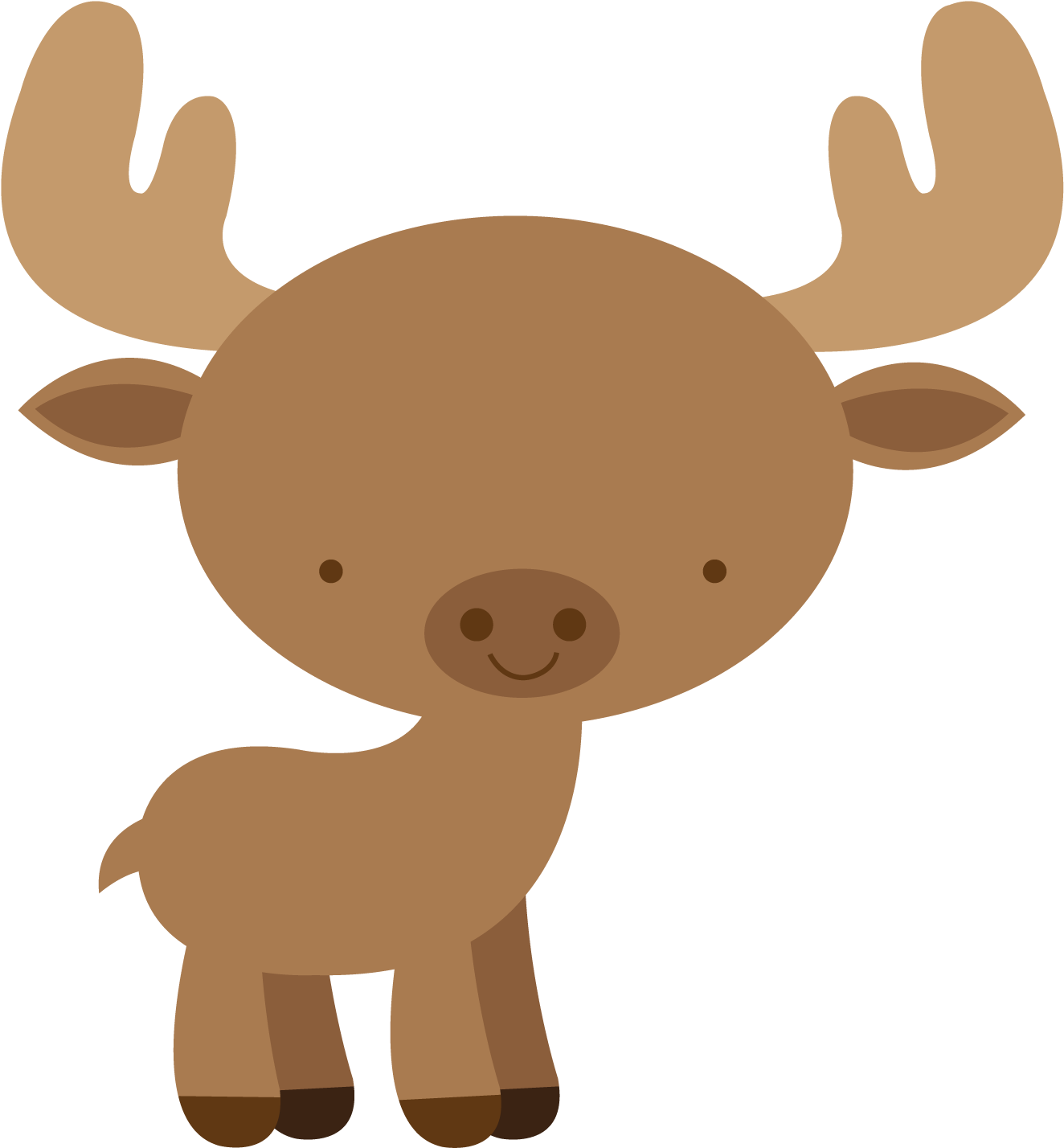Baby Woodland Animals Clip Art Moose 838783 - Baby Moose Clipart (1500x1500)