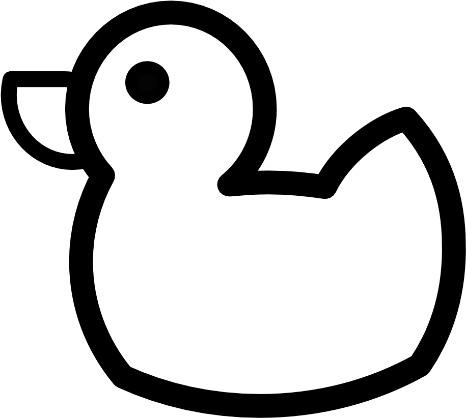 Rubber Ducky Black And White Clipart - Black And White Rubber Duck Clipart (999x999)