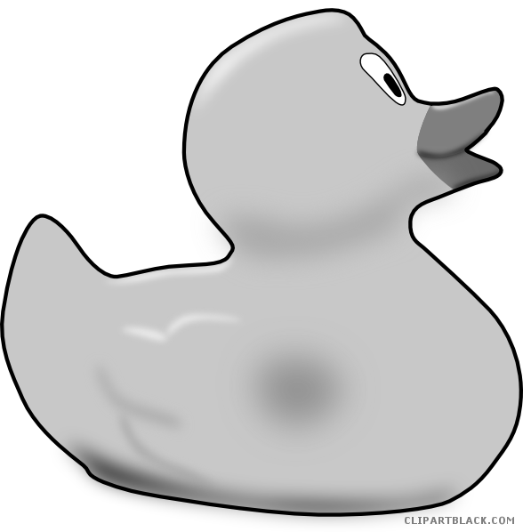 Rubber Duck Animal Free Black White Clipart Images - Rubber Duck Clip Art (588x598)