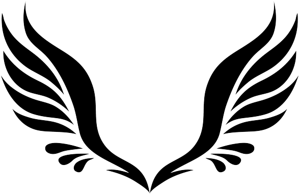 Simple Tribal Angel Wings - Transparent Background Wings Clipart (600x386)