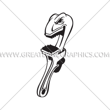 Angry Pipe Wrench - Illustration (385x385)