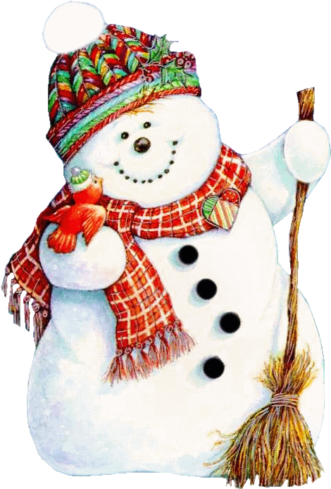 Bird And Snowman - Merry Christmas Snowman (478x696)