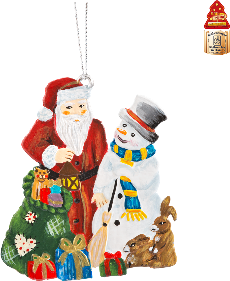 Santa And Snowman - Cartoon (1000x1000)