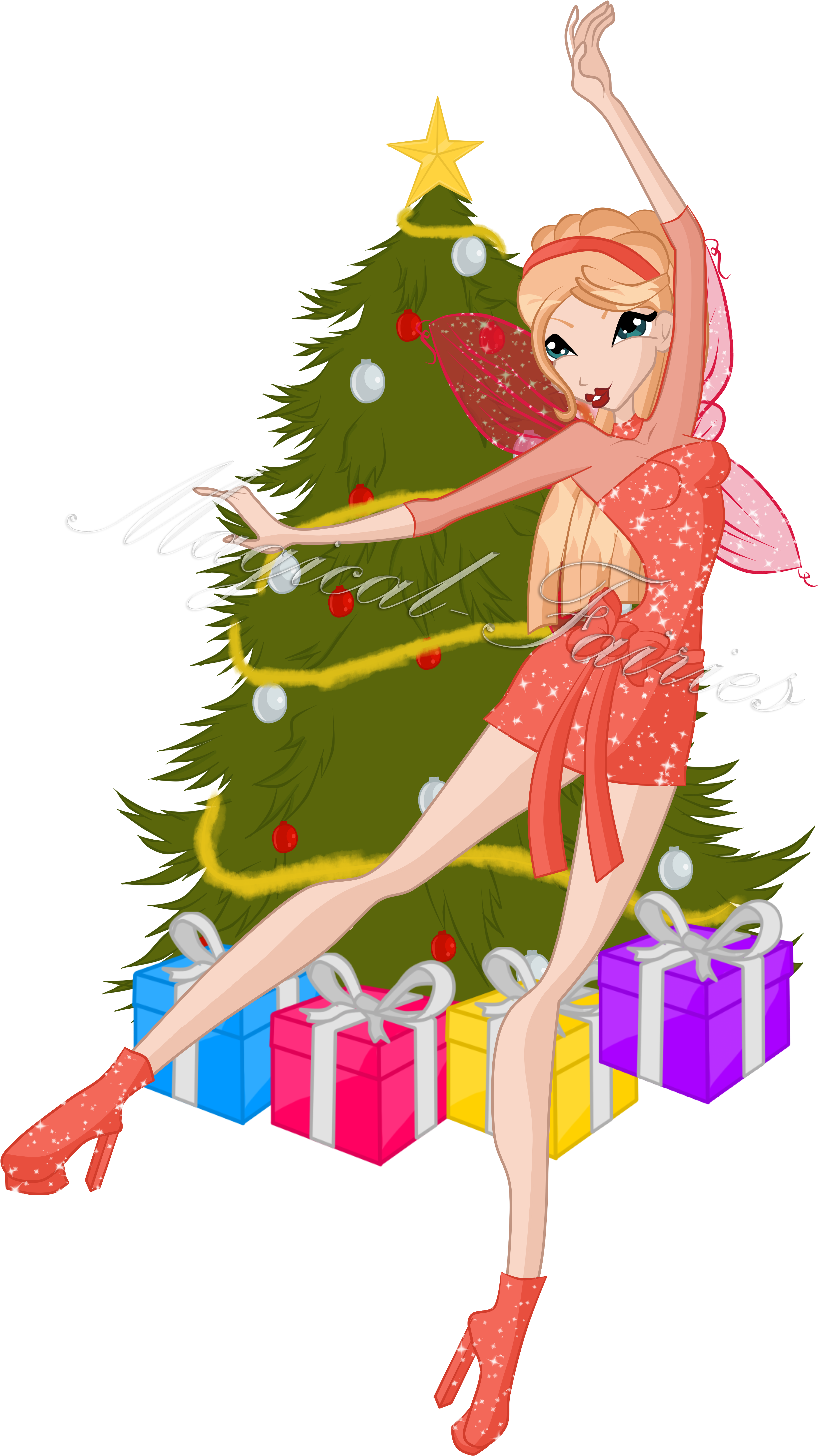 Godia Magic Winx By Enchanted-fairies - Christmas Tree (3599x6019)