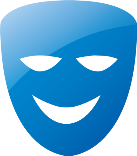 Web 2 Blue Comedy Mask Icon - Mask Icon Blue (512x512)