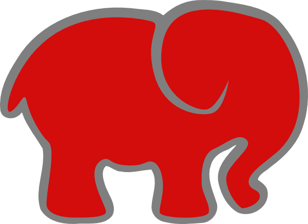 Red Elephant Clip Art Vector Clip Art Online Public - Clip Art (600x436)