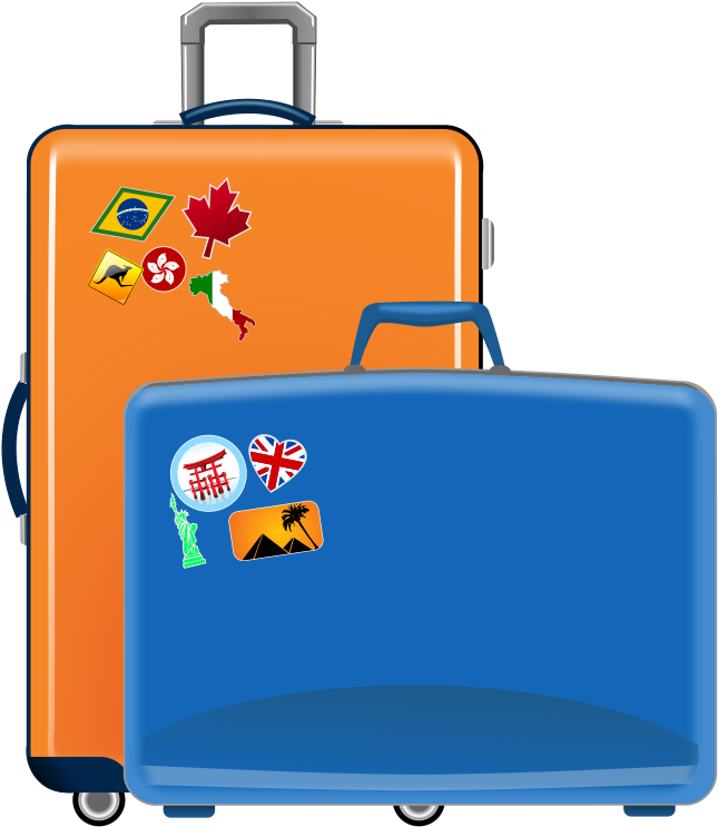 Transparent Blue Suitcase Png Clipart Picture - Cartoon Suitcase Png (702x800)