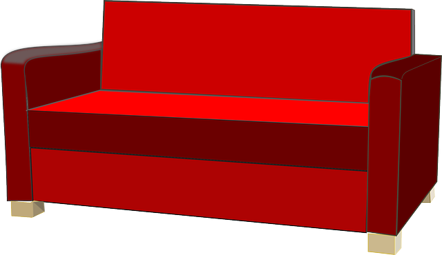 Sofa Clipart Red Couch - Clipart Red Couch Transparent (640x370)