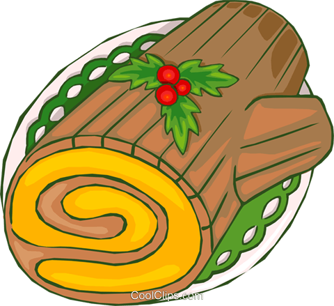 Christmas Yule Log Royalty Free Vector Clip Art Illustration - Yule Log Transparent Background (480x439)
