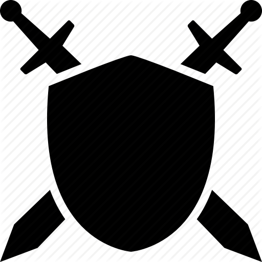 Shield With Sword Cross Clip Art At - Sword And Shield Symbol (512x512)