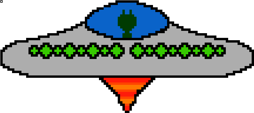 Ufo - Pixel Ufo Png (864x392)