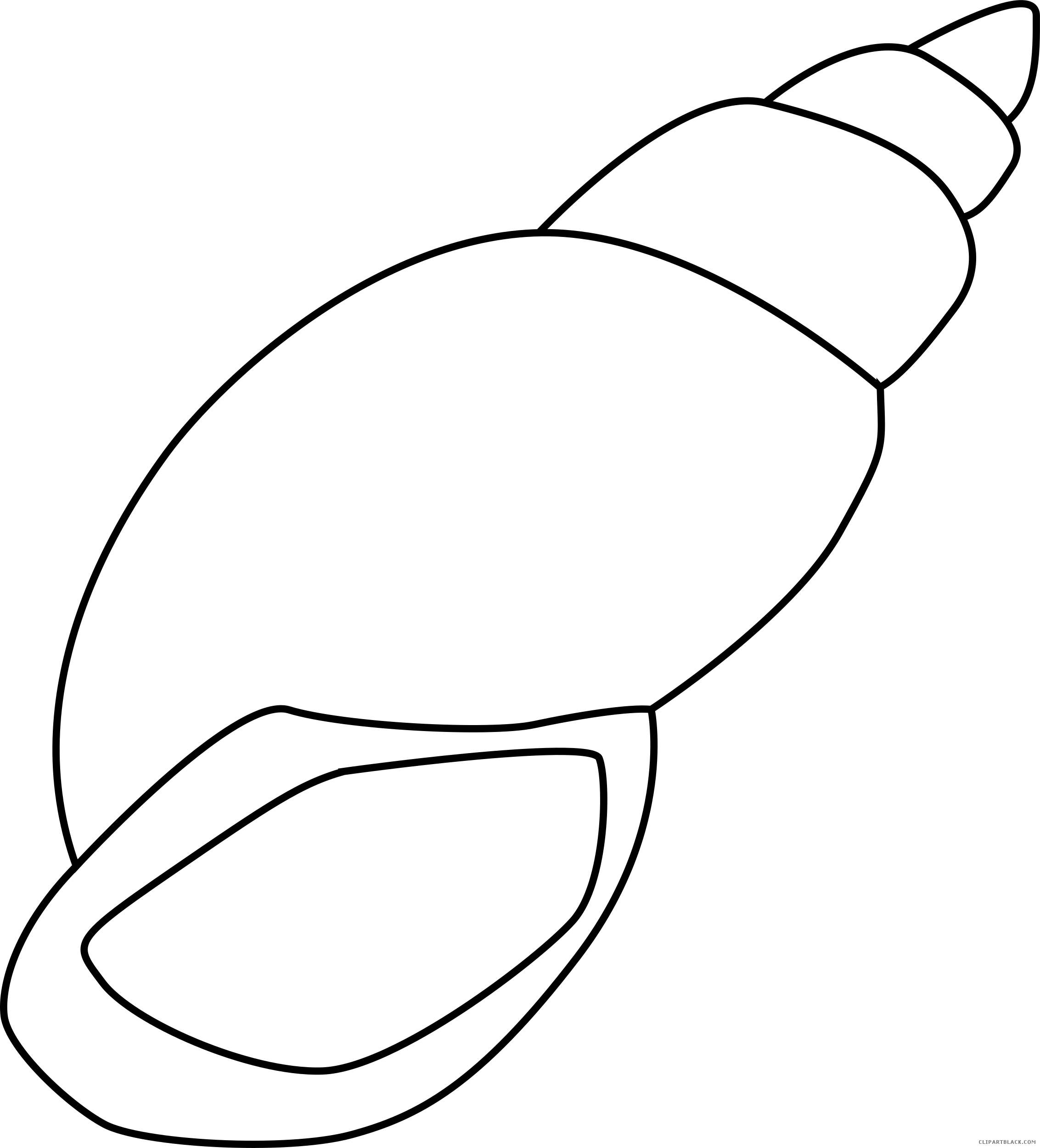 Clipart - Outline Of A Shell (2265x2500)