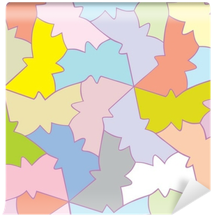 Seamless Love Pattern Of Geometric Butterfly Wall Mural - Construction Paper (400x400)