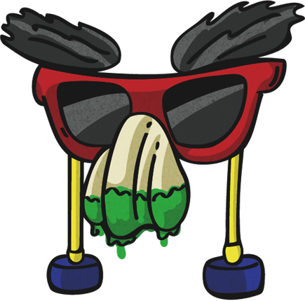 Mask With Nose Slimy Nose, Semi-hipster Glasses, And - Nose (435x430)