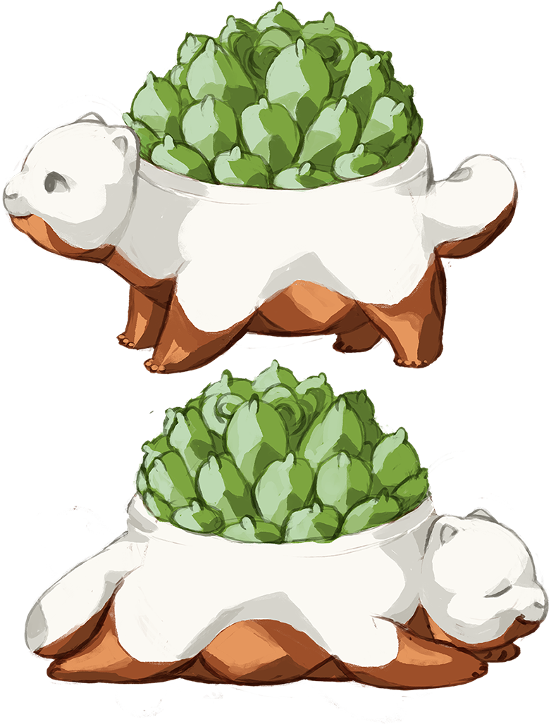 [one Off] Planted Succulent Kitty Ota By Odvunir - [one Off] Planted Succulent Kitty Ota By Odvunir (844x1054)