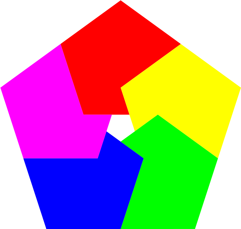 Donut 5 Colors - Pentagon Clipart (900x900)