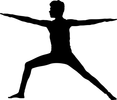 Exercise, Yoga, Male, Fitness - Yoga Pose Silhouette Man (397x340)