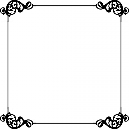 Swirl Border Png - Black Swirl Border Square (500x500)